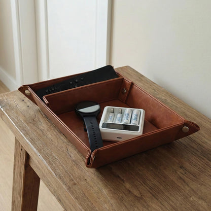 Multi-functional storage tray - suitable for jewelry, wallets, watches, keys, coins, mobile phones, glasses - very suitable as a storage tray for bedside tables, desks and doorways.