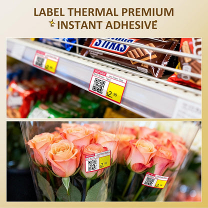 Clabel Printable White Cable Labels 6 Rolls of Thermal Self-Adhesive Paper Labels Tape, 25x78mm (1"x3") 100 Sheets Per Roll, Black Print on White Sticker Tags Durable