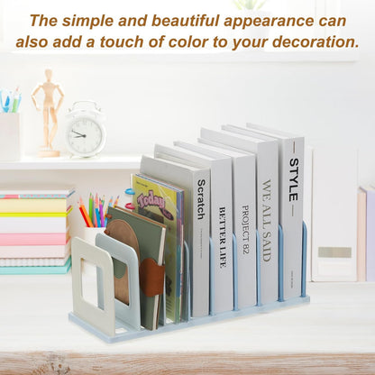 PATIKIL Vertical File Organizer, 8 Slots Desk File Organizer Vertical Upright Holder Plastic Adjustable Shelf Dividers for Desktop Sorter Office Magazine Rack Stand Bookshelf, Green