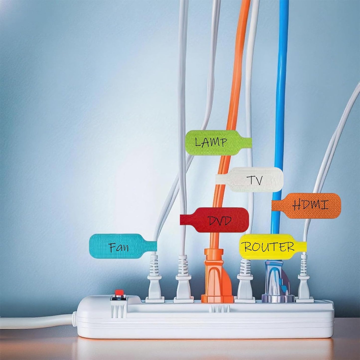40PCS Cable Labels, Electrical Cable Marking Stickers, Multi-Color Handwritten Cable Labels, Suitable for Cable Management and Identification