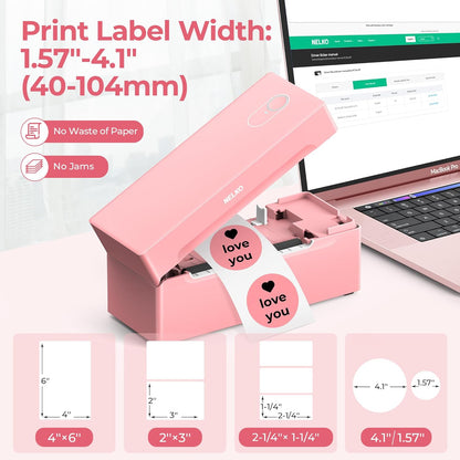 Nelko Bluetooth Thermal Shipping Label Printer, Wireless 4x6 Shipping Label Printer for Shipping Packages, Support Android, iPhone and Windows, Widely Used for Amazon, Shopify (Black)