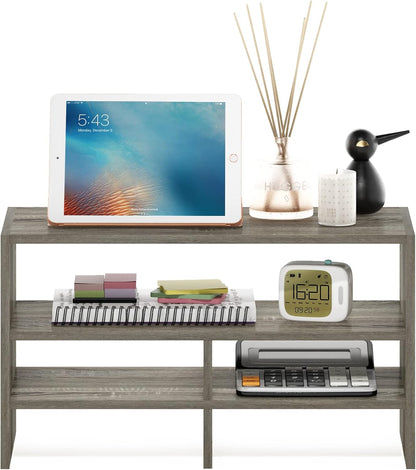 Furinno Classic Desk Organizers and Accessories, 2-Tier Monitor Riser, Office Organization, Desk Top Book Shelf, for Office Supplies, Office Desk Accessories, Dark Espresso