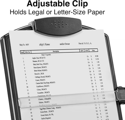 Staples Plastic Document Stand with Clip & Guide Bar, Black, Copy Holder for Desk, Adjustable Reading/Typing Paper Holder