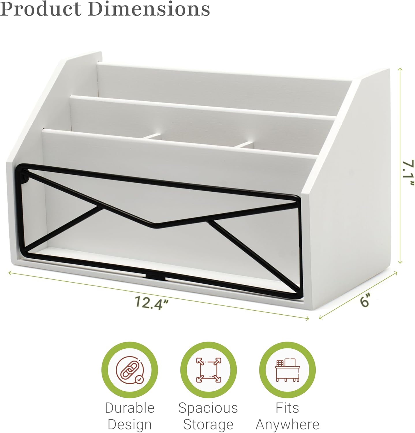 Prosumer's Choice Bamboo Desk Organizer for Office and Home – Natural Bamboo Mail Organizer for Countertop - Wooden Desktop Organizer for Mail, Files, Letters, and Tabletop Storage