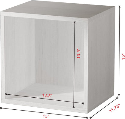 FUSUNBAO Magic DIY Cube Storage Organizer Stackable Cubes for Home Books Clothes Toy-Modular Cubby Storage System-Office Cubical-Bookcase Closet (Pure White-Washed, Drawer Cube)