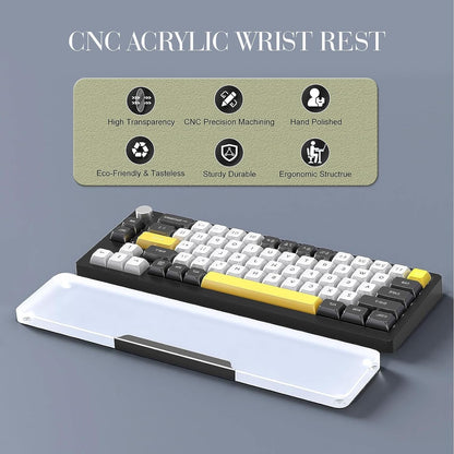 SELORSS Acrylic Keyboard Wrist Rest 98-Key Mechanical Keyboards Ergonomic Palm Rest for Computer Keyboard,Anti-Slip Base,Wrist Pad for Laptop,Office & Home-Easy Typing
