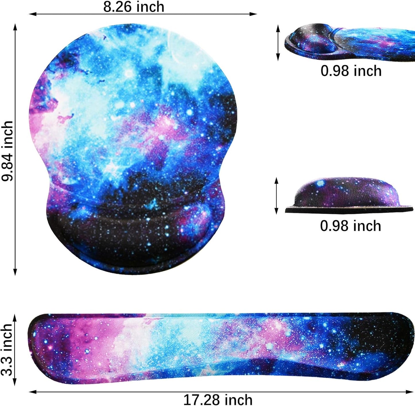 ArtSo Upgraded Wrist Rest Support for Mouse Pad & Keyboard, Ergonomic Gel Mousepad Non-Slip Rubber Base Home,Office Pain Relief, Easy Typing Cushion Neoprene, Soft Memory Foam, Purple Heart Butterfly