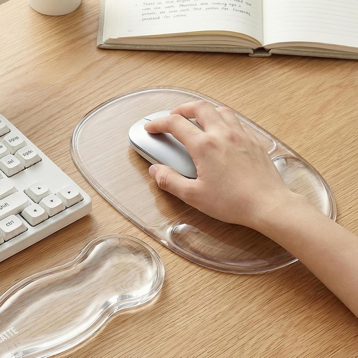 Ergonomic Clear Gel Wrist Rest for Computer Keyboard - Non-Slip Crystal Gel Pad, Soft Comfortable Support, Washable, Office Gaming Wrist Pain Relief