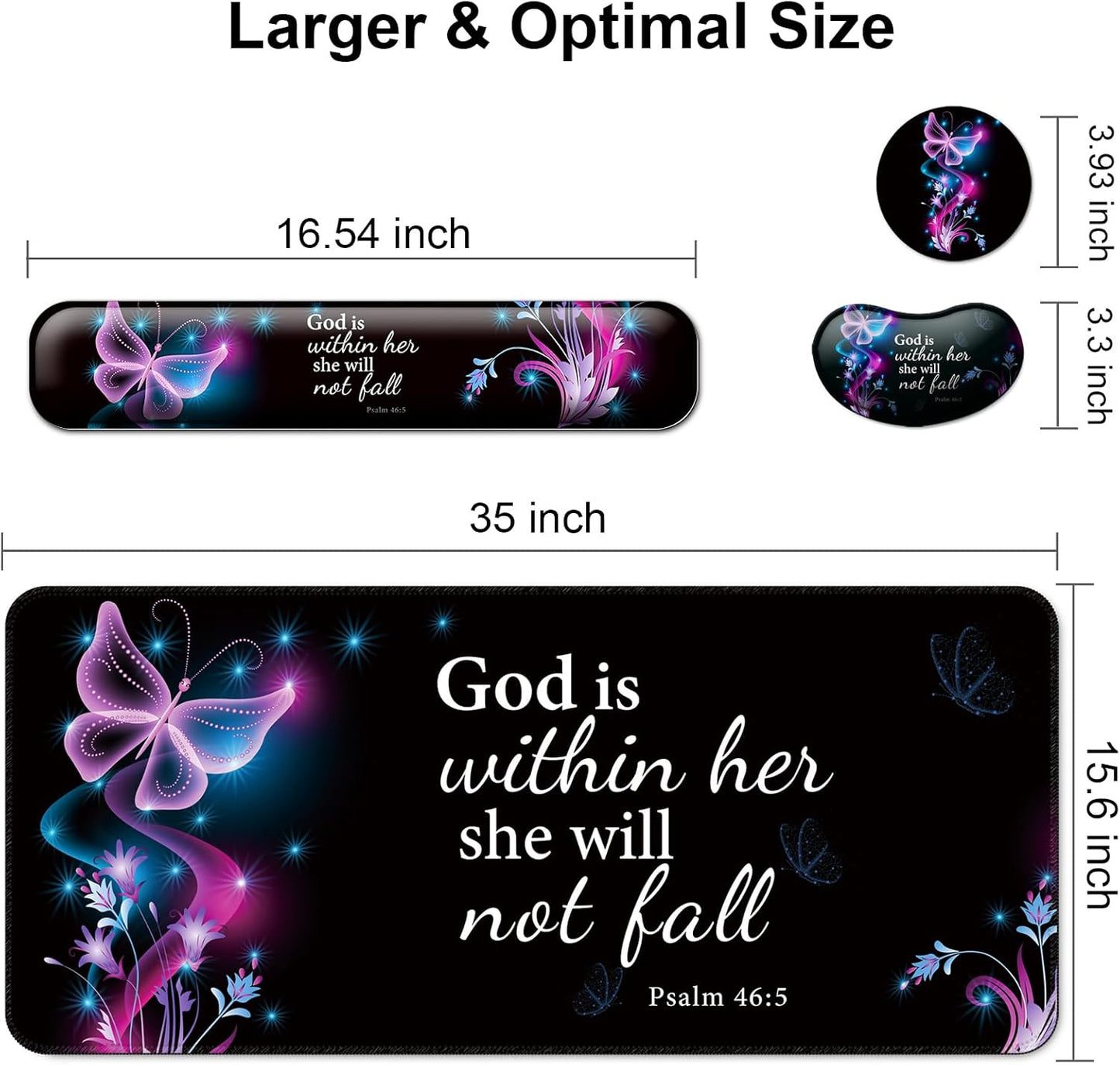 Keyboard Wrist Rest + Mouse Pad with Wrist Support + Desk Mat + Coaster 4 in 1 Set, XXL Large Gaming Mousepad Cute Ergonomic Mouse Pads for Desk Computer Laptop Office Decor-Beach