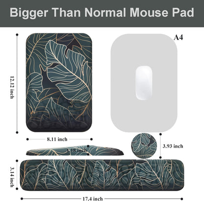 Ospelelf Mouse Pad with Wrist Rest and Keyboard Wrist Rest, Ergonomic Wrist Rest for Computer, Office, Gaming, Pink