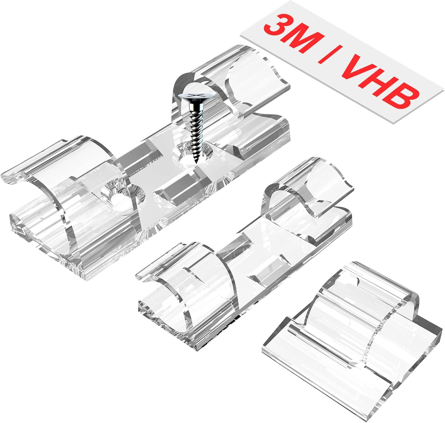 Adhesive Cable Clips Clear (40PCS, M), Upgraded Wire Holders for Wall, Strong Cord Organizer Under Desk, Car, PC, Christmas Light Indoor/Outdoor