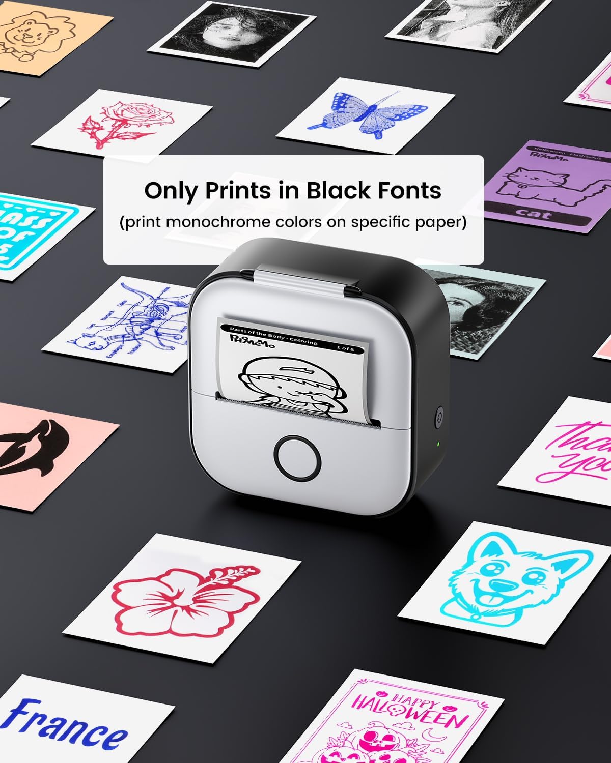 Memoking Sticker Maker - T02 Mini Sticker Printer Wireless Inkless Label Maker Portable Thermal Printer for Student Birthday Gift, Impresora Portátil for Note, DIY, Compatible with iOS & Android, Pink