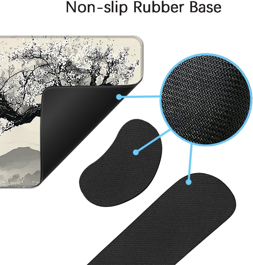 MIBITRI Keyboard Mouse Pad Set, Extended Gaming Mouse Pad+Ergonomics Keyboard Wrist Rest Support, Memory Foam, Easy Typing Pain Relief, 4Pcs XXL Ultra Thick Desk Mat, Enchanted Bookshelf