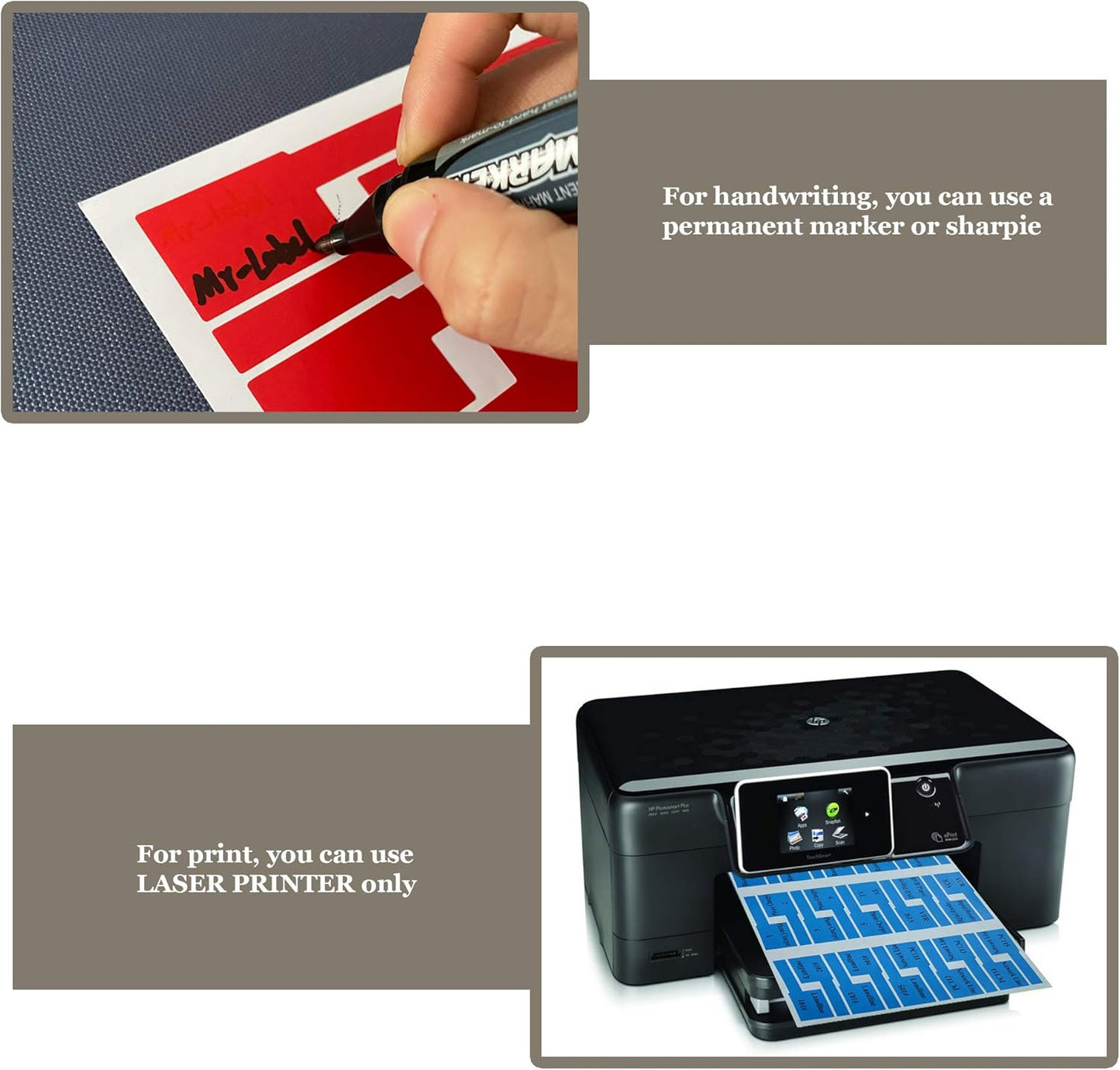 Mr-Label® Self-Adhesive Cable Label - Waterproof | Tear Resistant | Durable - with Online Print Tool - for Laser Printer (10 Sheets (300 Labels), Multi-Color)