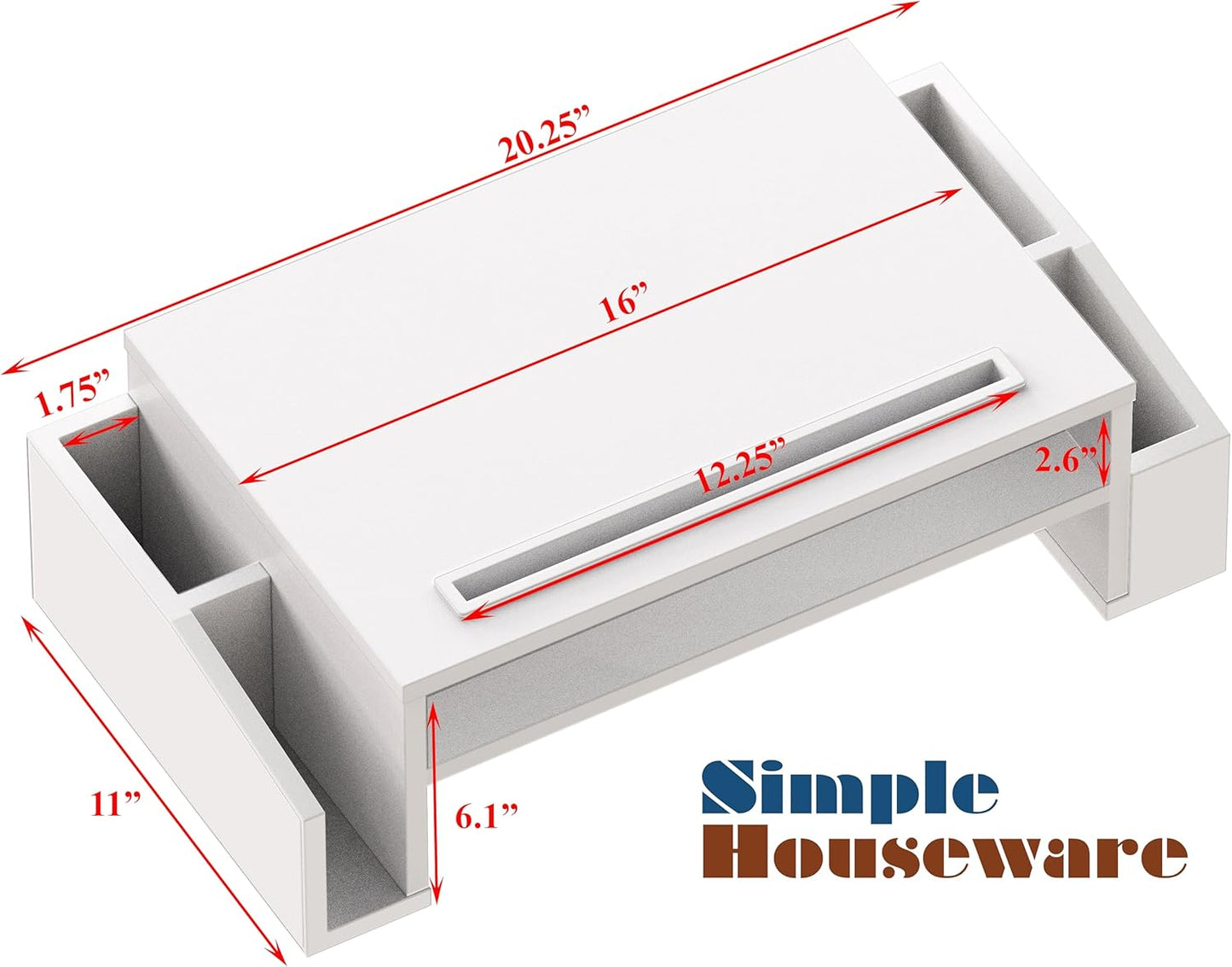 Simple Houseware Desk Monitor Stand Riser with Adjustable Organizer tray, Espresso