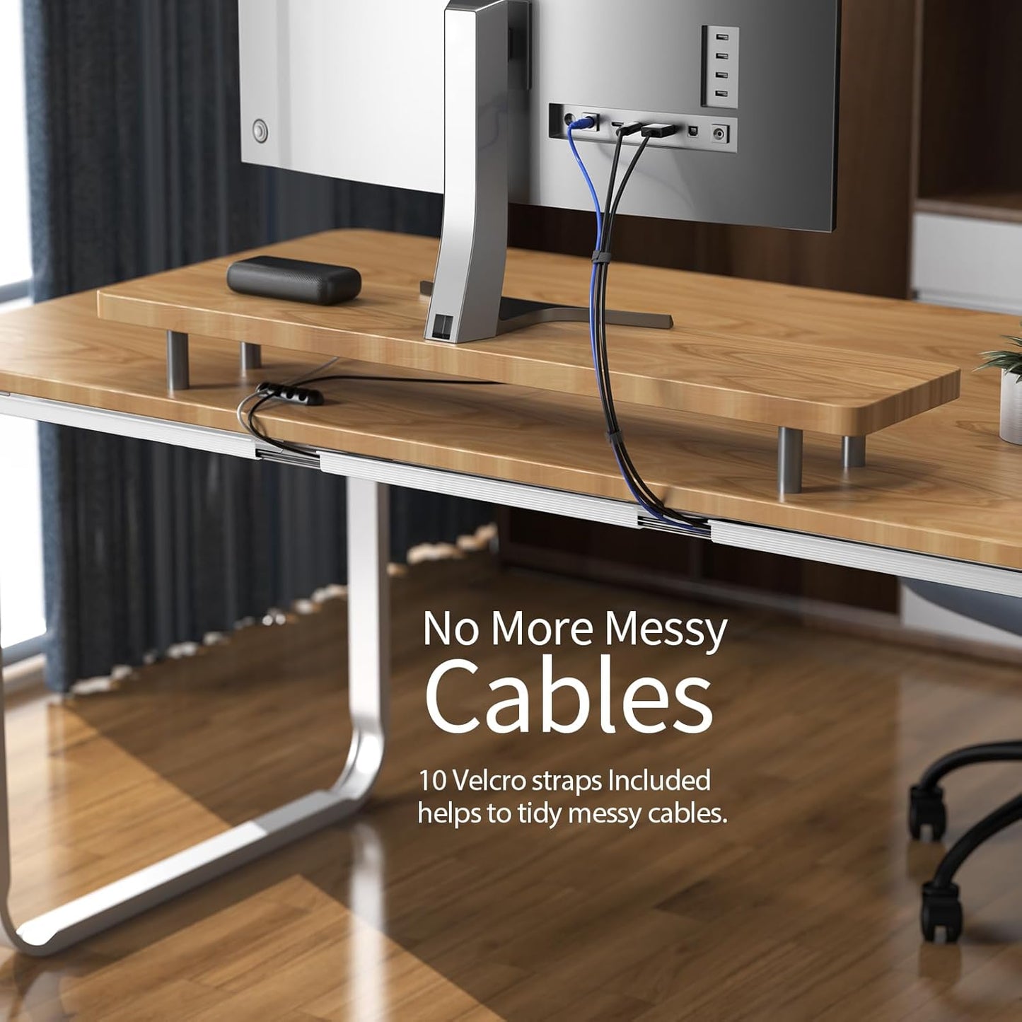 Delamu 2 Pack Safe & Tidy Cable Management Solution - Protect Kids & Pets with Home & Office Cable Management Under Desk, Cable Organizer, Cable Management Kit, Cord Organizer for Desk, 15.7in x 2