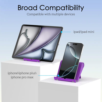 Cell Phone Stand for Desk, Foldable and Adjustable Multi-Angle Holder Dock, Universal Compatibility for Most Phone and Tablet, Portable and Sturdy Design for Office and Home (Pink)