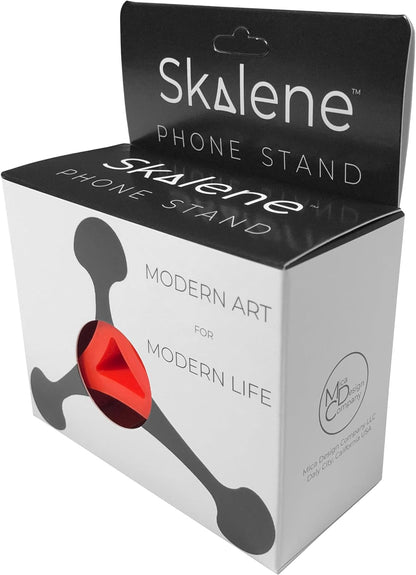 Skalene Phone Stand - 100% Silicone Rubber, Adjustable Phone Holder, Prop, Rest - Desk, Office, Home, Kitchen Accessory (Stealth Black)