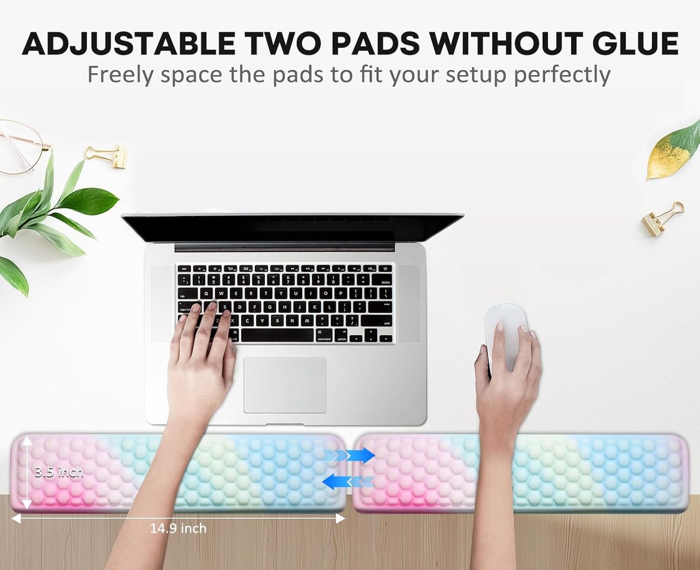 JIKIOU L-Shaped Desk Elbow Pad for Desk, Memory Foam Elbow Support Padding with Non-Slip, 2 Pack Ergonomic Desk Edge Cushion, Wrist Comfort Support for Office Home Black