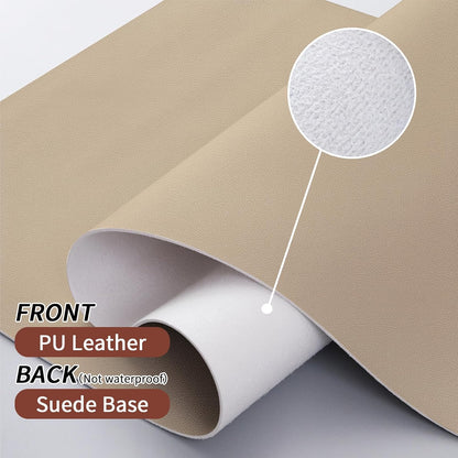 Bloss Leather Desk Pad and Keyboard Wrist Rest, Large Mouse Pad + Keyboard Pad+Mouse Wrist Support, Non-Slip Desk Mat Protector for Office, Home(31.5×15.7 Inches,Beige)