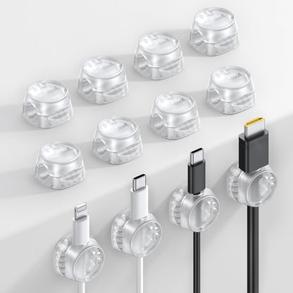 Lamicall Cord Organizer [1s Lock] Spring Cable Holder Clips - 6Pack Desk Cable Management Clips, Phone Charger Cord [Smooth Adjustable], Adhesive Wire Organizer Keeper for Nightstand Wall Car Office