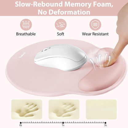 Sushret Mouse Pad and Keyboard Wrist Rest, 3-in-1 Gel Memory Foam Ergonomic Mouse Pad with Wrist Rest Set,Gaming Mousepad Arm Cushion Support for Computer Office Desk Accessories Cute Setup,Sage Green