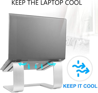 Urmust Adjustable Laptop Stand for Desk Aluminum Computer Stand for Laptop Riser Holder Notebook Stand Compatible with MacBook Air Pro Ultrabook All Laptops 11-17 inch (Black)