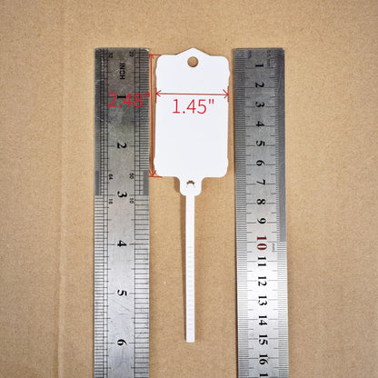 100pcs Reusable Blank Plastic Tags Ties Key Tags 1.45"*2.48" Serrated Tension Sealing Strap with Large Label Plastic Tie Mark Label Waterproof Hang Sign Write on Tag (Red, 100pcs)