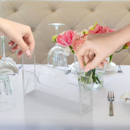 Transparent Acrylic Napkin Holder Clear Guest Paper Disposable Hand Towel Dispenser Tray Organizer For Table Home Kitchen Restaurant and Hotel Business