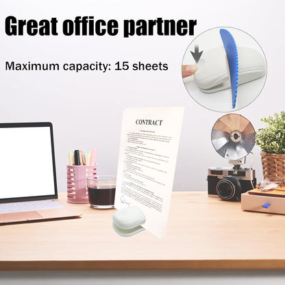Portable Paper Holder Stand for Desk, Paper Stand for Desk When Typing, Document Holder, Compact Reading Clip Holder, A4 Clamp for Office Typing Reading (White)