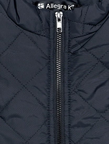 Allegra K Women's Puffer Vest Stand Collar Lightweight Gilet Quilted Zip Vest
