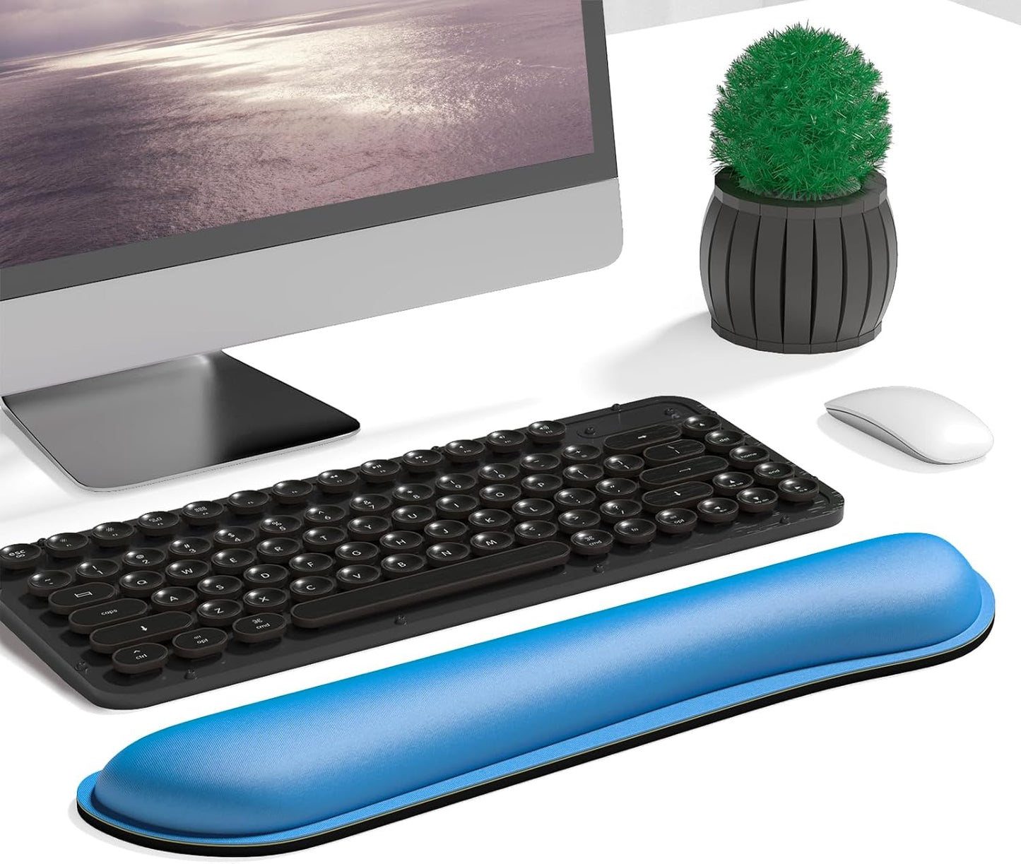 Dapesuom Enlarge Keyboard Wrist Rest, Cute Memory Foam Keyboard Wrist Cushion for Computer Desk Mats Support, Typing Pain Relief Ergonomic Mouse Pad Rests with Non-Slip Base for Gaming, Laptop, Purple