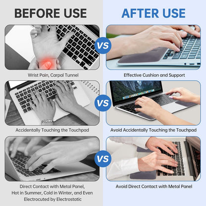 Upgraded Wrist Rest for Laptop, Ergonomic Memory Foam Laptop Wrist Pads for Computer Keyboard, Wrist Support Cushion for Typing (Black)