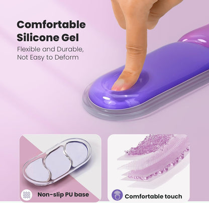 TECKNET Clear Gel Wrist Rest for Computer Keyboard, Ergonomic Gel Keyboard Wrist Rest Set for Typing Pain Relief, Comfortable Silicone Wrist Support Pad for Office/Computer/Laptop/Gaming, Transparent