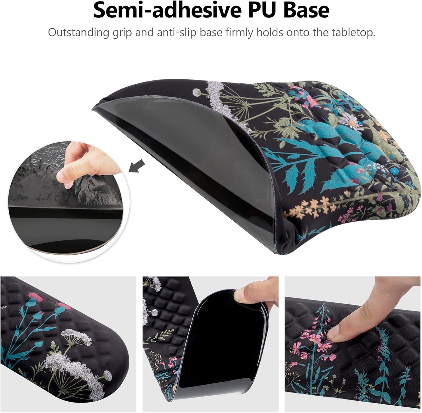 Mouse Pad Wrist Support, Laokiiy 2 in1 Keyboard Wrist Rest+ Ergonomic Mouse Pad, Non-Slip Wrist Rest for Computer Keyboard, Made Easy Typing & Relieve Wrist Pain（Banana Leaf Green）