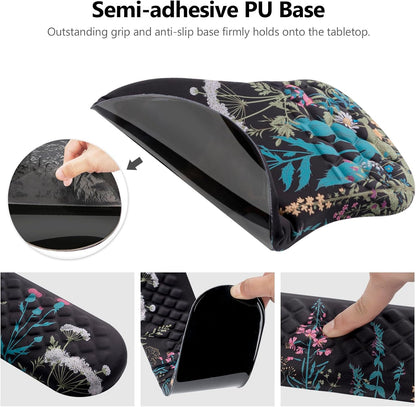 Mouse Pad Wrist Support, Laokiiy 2 in1 Keyboard Wrist Rest+ Ergonomic Mouse Pad, Non-Slip Wrist Rest for Computer Keyboard, Made Easy Typing & Relieve Wrist Pain（Banana Leaf Green）