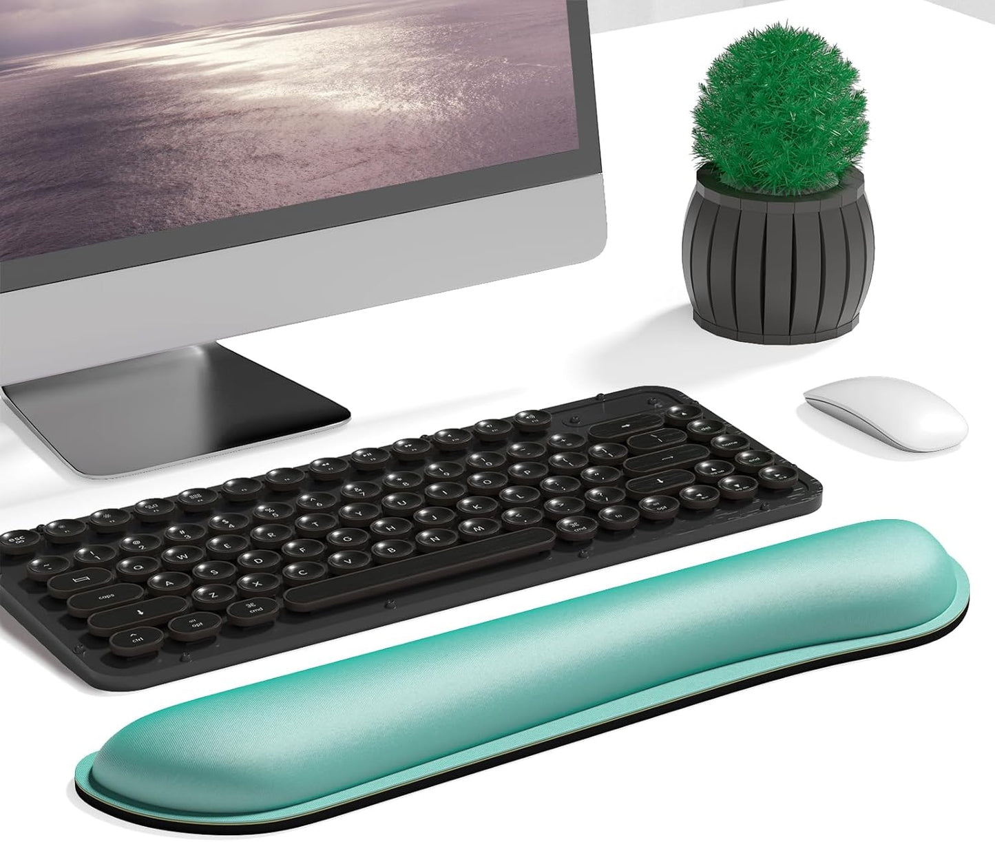Dapesuom Enlarge Keyboard Wrist Rest, Cute Memory Foam Keyboard Wrist Cushion for Computer Desk Mats Support, Typing Pain Relief Ergonomic Mouse Pad Rests with Non-Slip Base for Gaming, Laptop, Purple