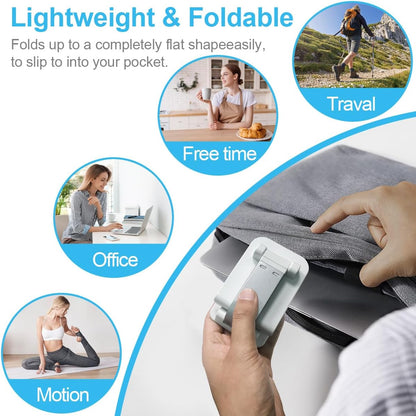 POQOD 2 Pack Cell Phone Stand, Foldable Phone Holder for Desk Compatible with Phone 15 14 13 12 11 Pro Xs Xs Max Xr X 8, Nintendo Switch, All Phones, Black & White