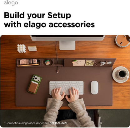 elago 3 Pack Magnetic Cable Ties, Premium Silicone Cord Organizer, Reusable Strong Magnet Cable Organizer, Elegant Desk Management Solution (Brown)