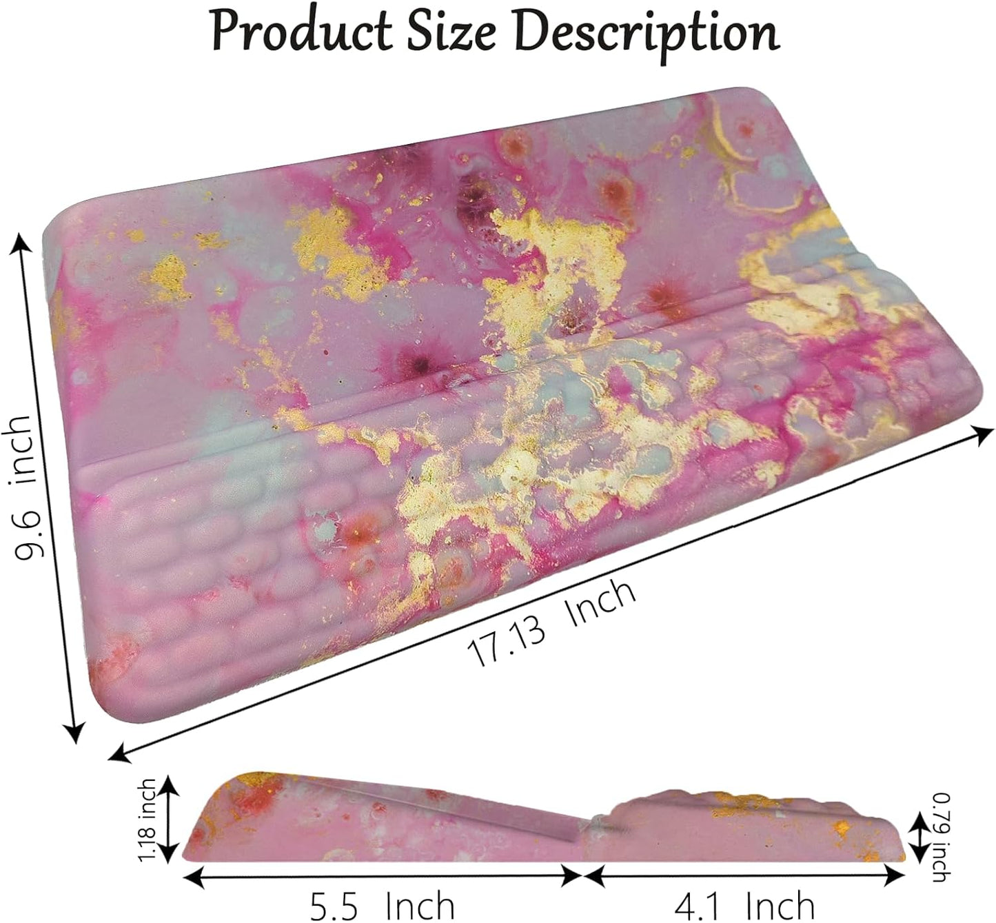 Computer Keyboard Stand Pad with Wrist Rest Purple Blue Cloud Keyboard Pad Support with Comfortable Galaxy Stars Wrist Pad Cute Girl Ergonomic Tilted Keyboard Riser Holder for Desktop Office Home