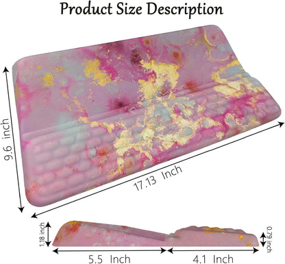 Computer Keyboard Stand Pad with Wrist Rest Purple Blue Cloud Keyboard Pad Support with Comfortable Galaxy Stars Wrist Pad Cute Girl Ergonomic Tilted Keyboard Riser Holder for Desktop Office Home