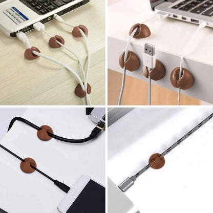 CHEFBEE 8 Pack Adhesive Cable Clips, Cable Cord Holder Organizer Management System for Desk, Wire Clips for All Your Computer, Electrical, Charging or Mouse Cord, Black