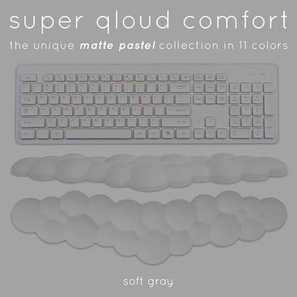 Cloud Keyboard Wrist Rest – Create-ables Qloud Cloud Wrist Rest for Computer Keyboard and Mouse, Ergonomic Memory Foam Wrist Pad with Non-Slip Base, Includes Cloud Mouse Pad – White
