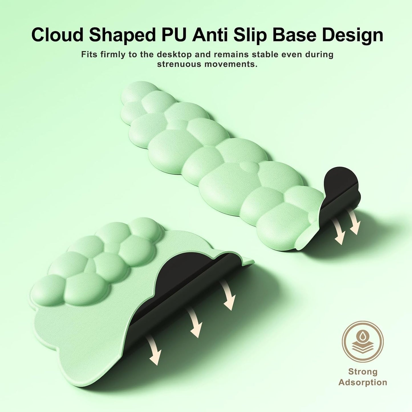 MOKURU Cloud Mouse Pad with Wrist Rest, Cloud Keyboard Wrist Rest, Mouse Pad Wrist Support, Ergonomic Keyboard Mouse Wrist Support White