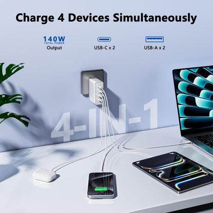 USB C Charger,10 Ports USB Charging Station with 6 Ports USB-C, Desktop 50W Multi Ports Charger Compatible with iPhone 12/13/14/15/16/Galaxy S22/S23/S24/S25/Tablet/Watch/Headphones