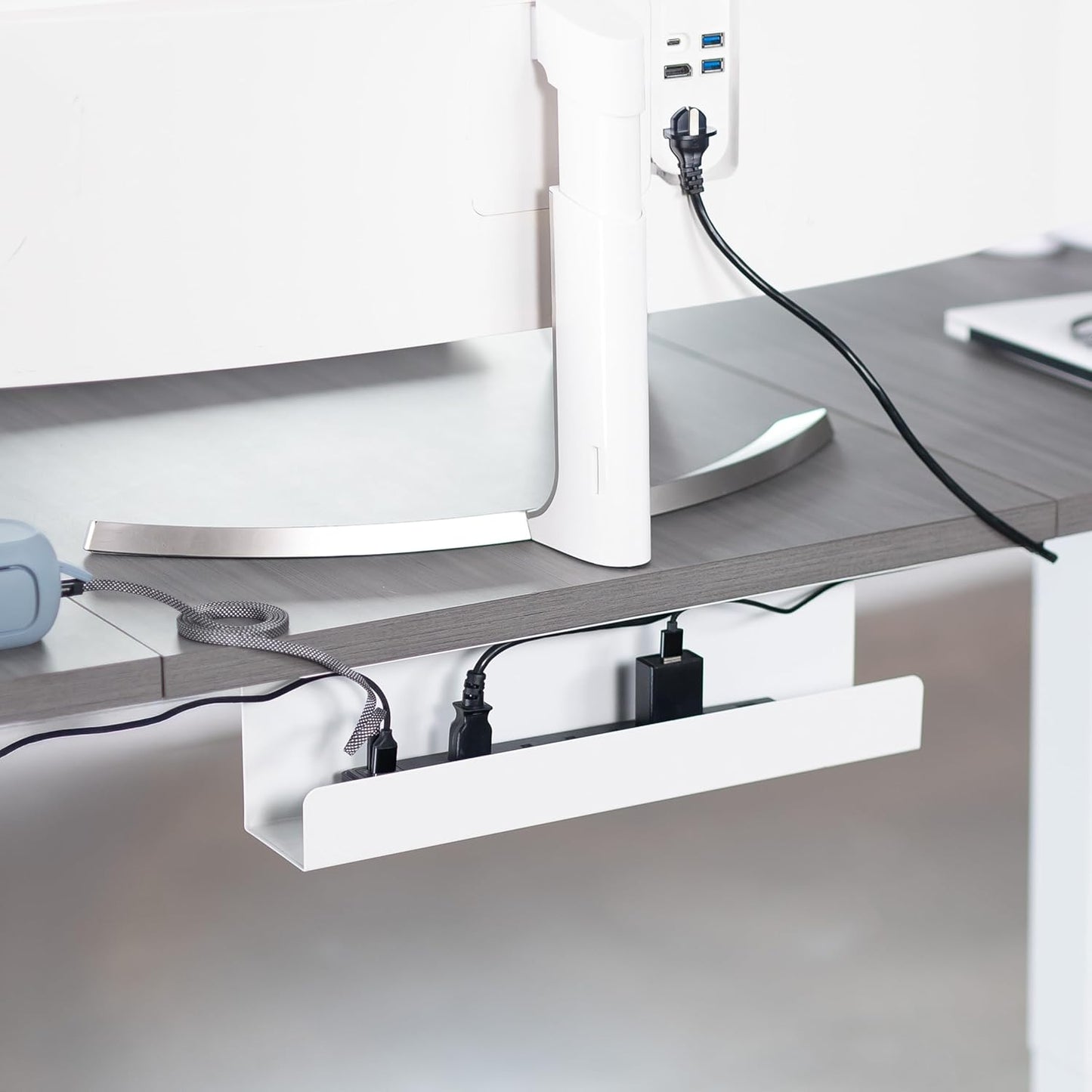 VIVO Under Desk 17 inch Cable Management Tray, Cord Organizer, Home Office Desk Accessories, White, DESK-AC06-1CW