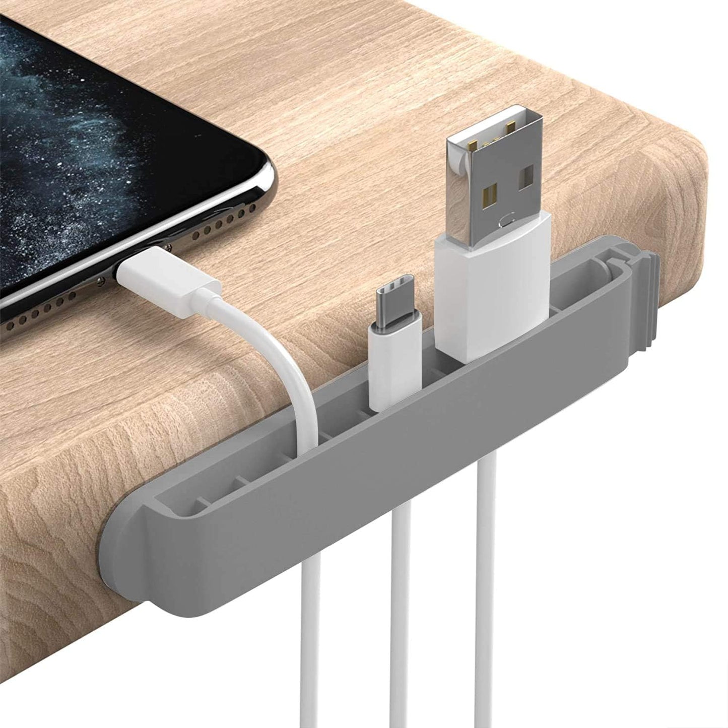 pzoz Cable Clips, 3 Pack Cord Organizer Charger Cable Management for Organizing Home Office Desk Phone Car Wire, Self Adhesive Cord Holders (Black)