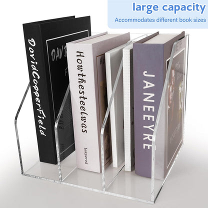 2 Pack- Stackable Paper Letter Tray,Clear Acrylic Magazine Holder and File Organizer - Sleek Desk Organizer for Home Office, Bookshelf, or Workspace - Space-Saving Transparent Document Holder