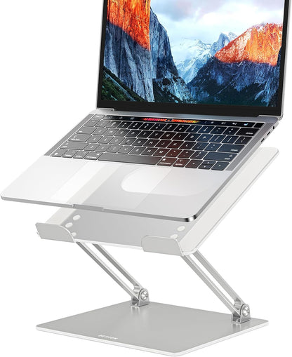 BESIGN LS10 Aluminum Laptop Stand, Ergonomic Adjustable Notebook Tablet Stand, Computer Holder Compatible with Air, Pro, Dell, HP, Lenovo More 10-14" Laptops, Silver