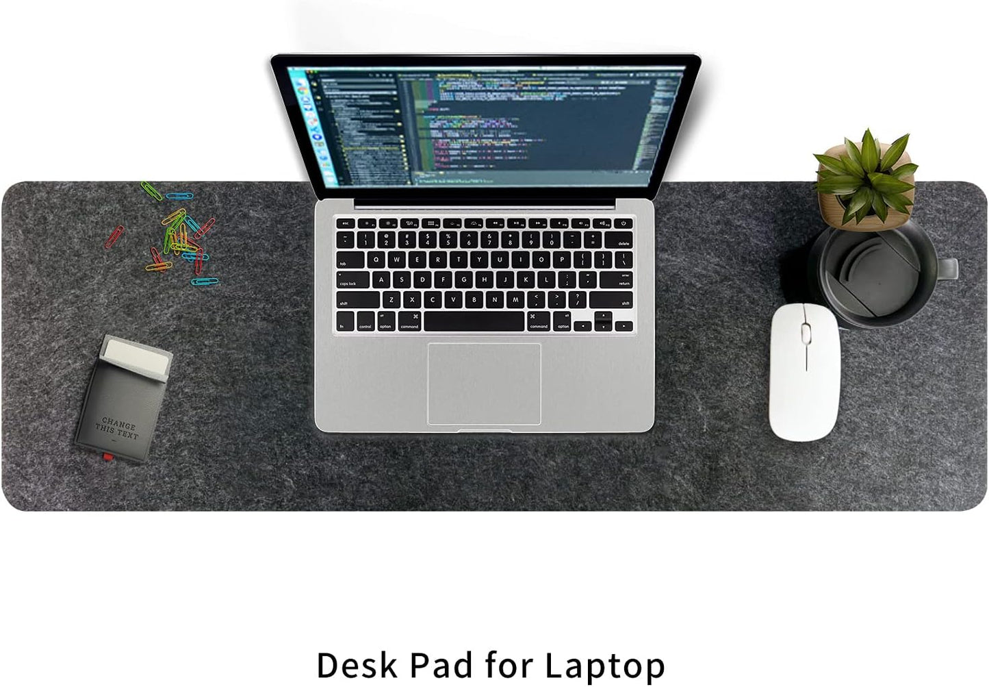 DawnTrees Felt Desk Pad,Keyboard Mat (35.8" x 11.8"),Large Felt Mouse Pad,Computer Desk Mat XL,Desk Protector for Office (Light Gray)